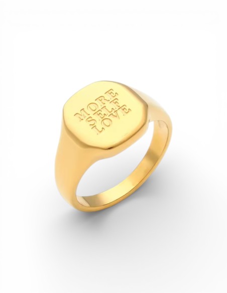 bague chevalière more self love message motivation confiance dorée
