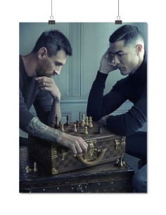 poster messi ronaldo partie echecs louis vuitton
