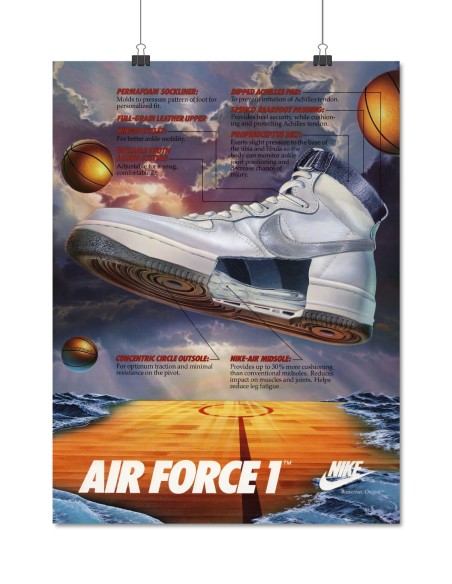 poster nike air force 1 basketball publicité