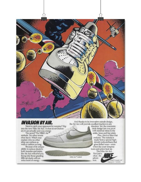 poster nike air midsole publicité comics