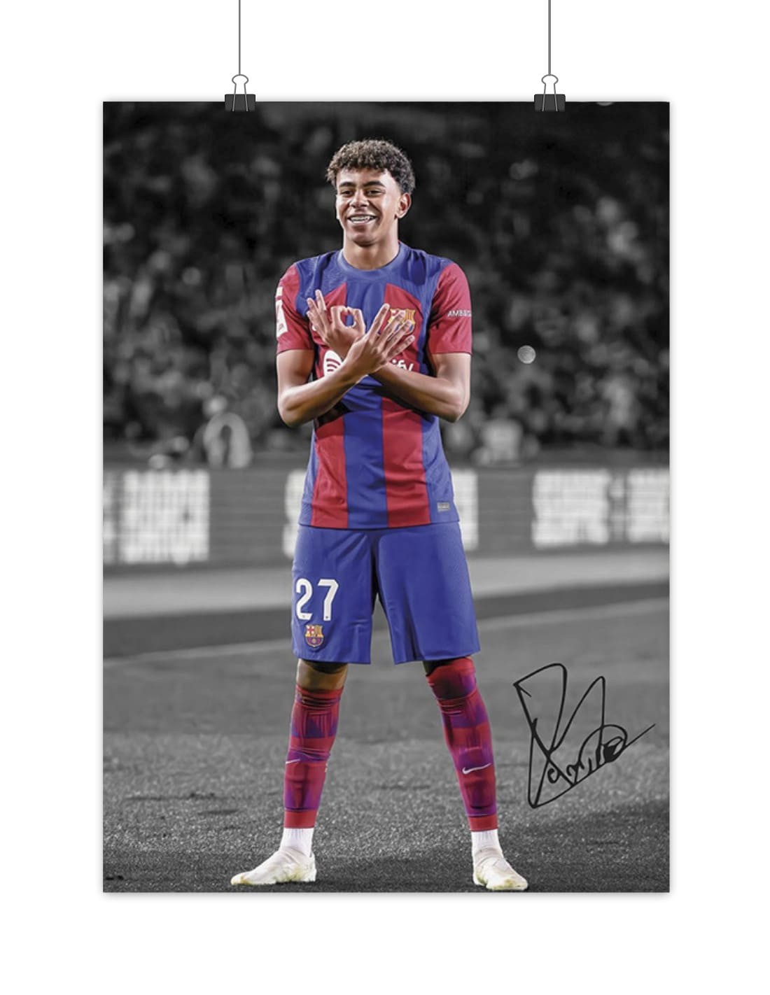 poster lamine yamal celebration fc barcelone