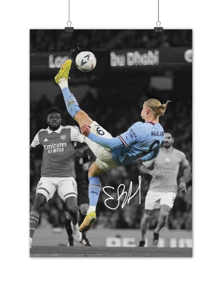 poster erling haaland retournée acrobatique manchester city