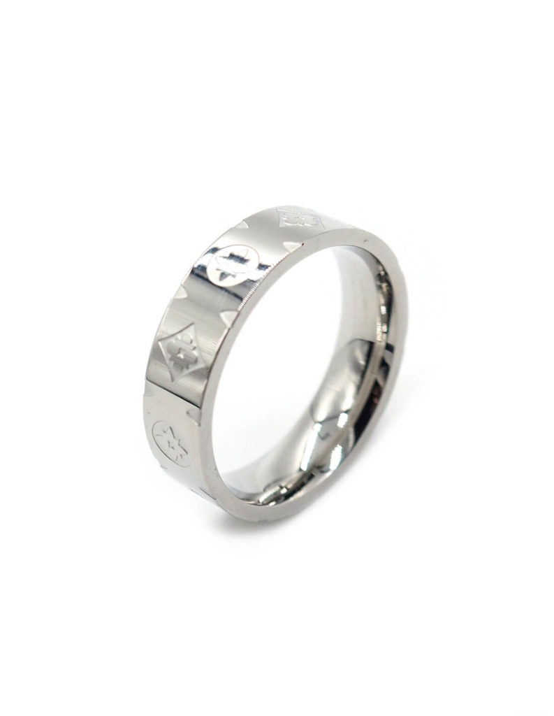 bague design homme argentee