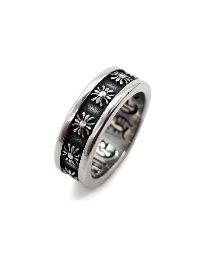 bague a motif punk rock vintage argente homme