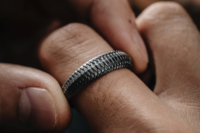 bague argentee homme