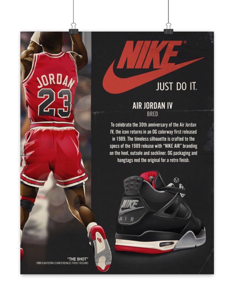 poster basketball michael jordan chicago bull jordan 4