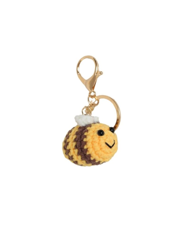 porte clé de sac abeille en crochet